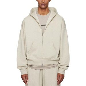 essentials zip up light oat